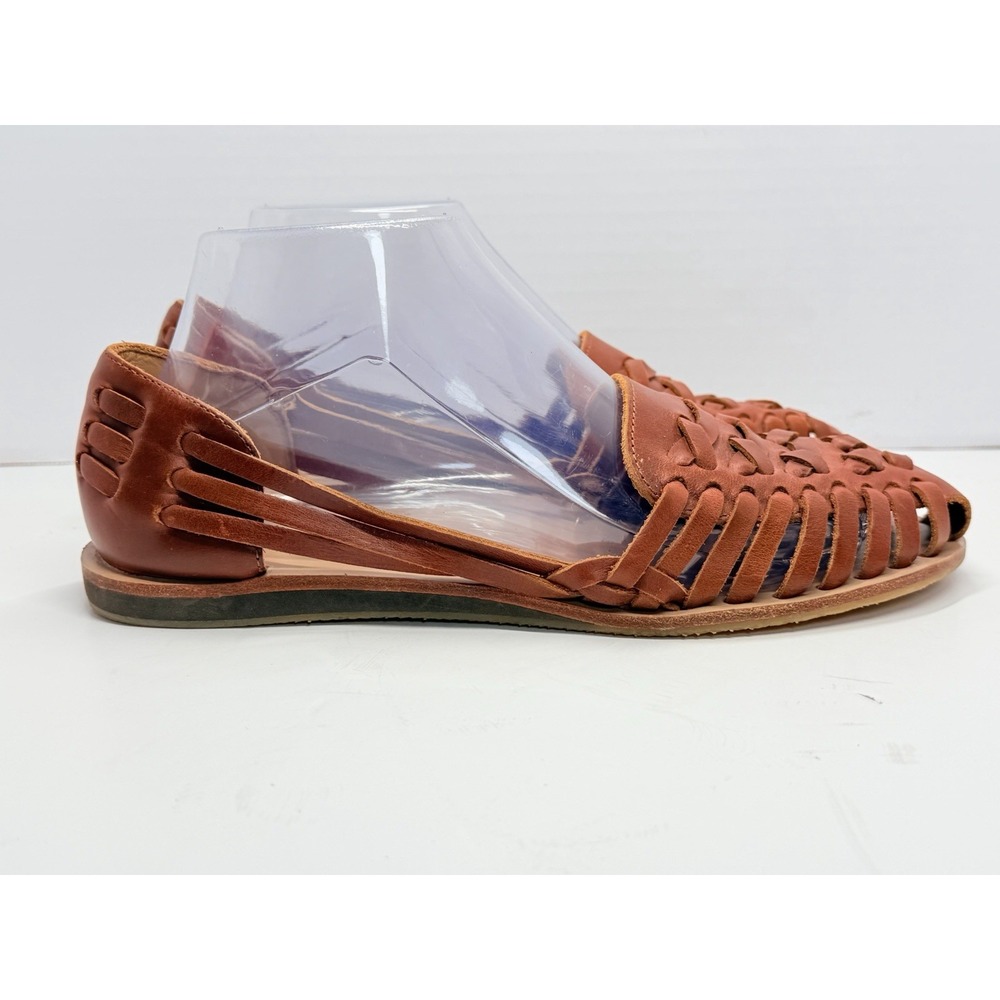 Nisolo Huarache Sandals Women's 8 Brandy Brown Woven Leather Peru